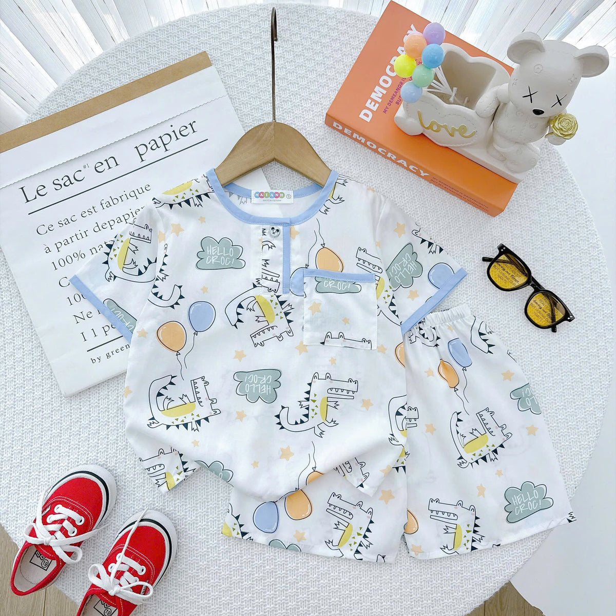 Boy short sleeve and short pant homewear set
