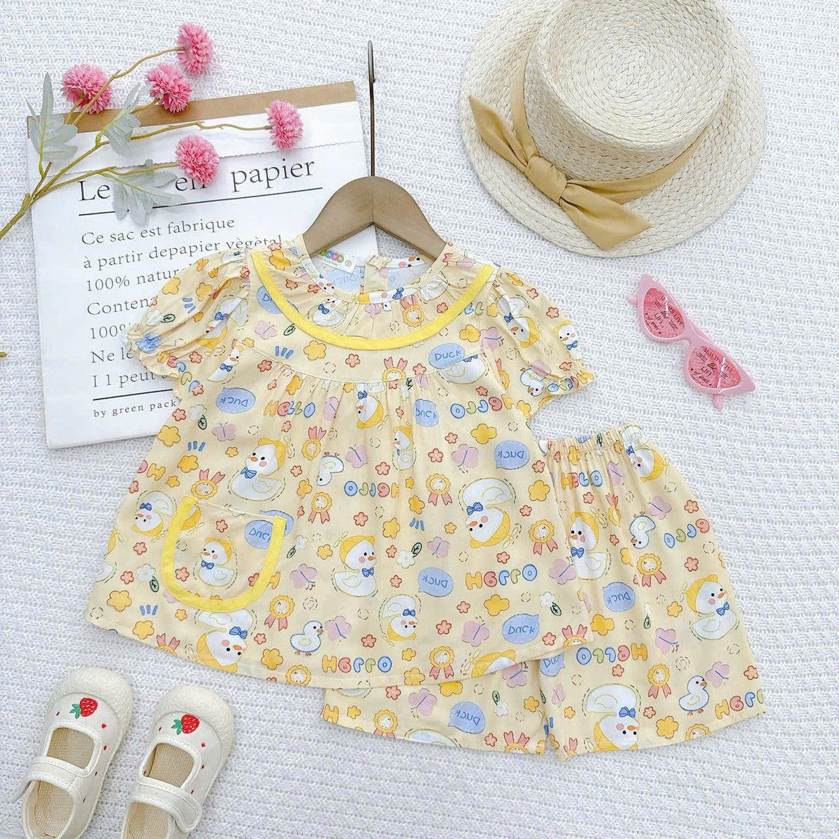 Girl short sleeve and short pant homewear set