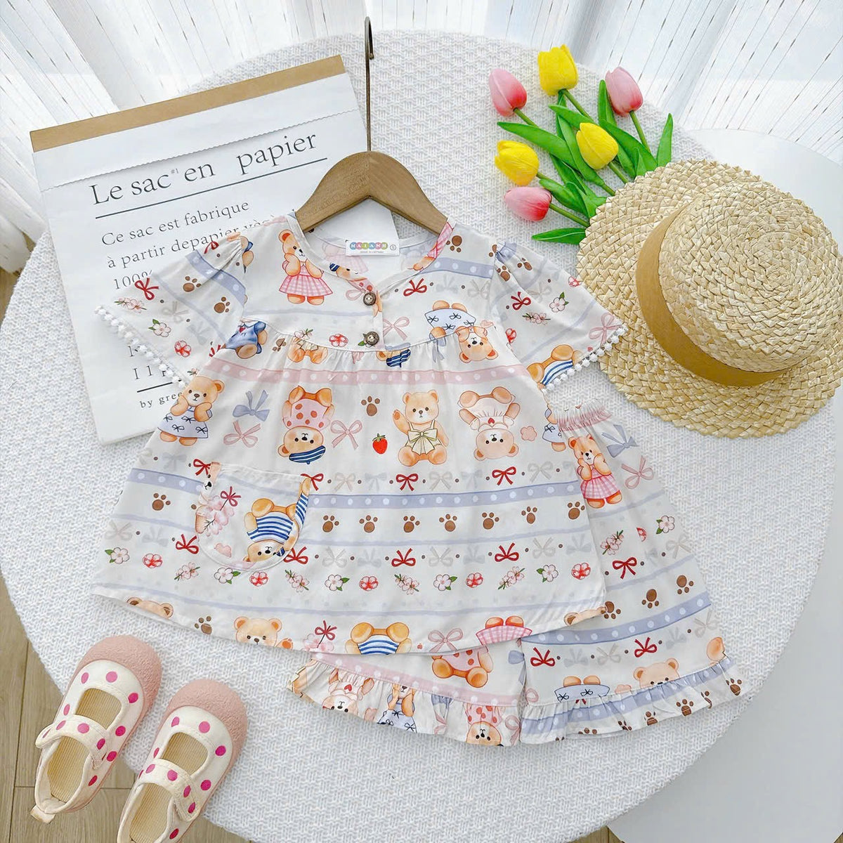 Girl short sleeve and short pant homewear set