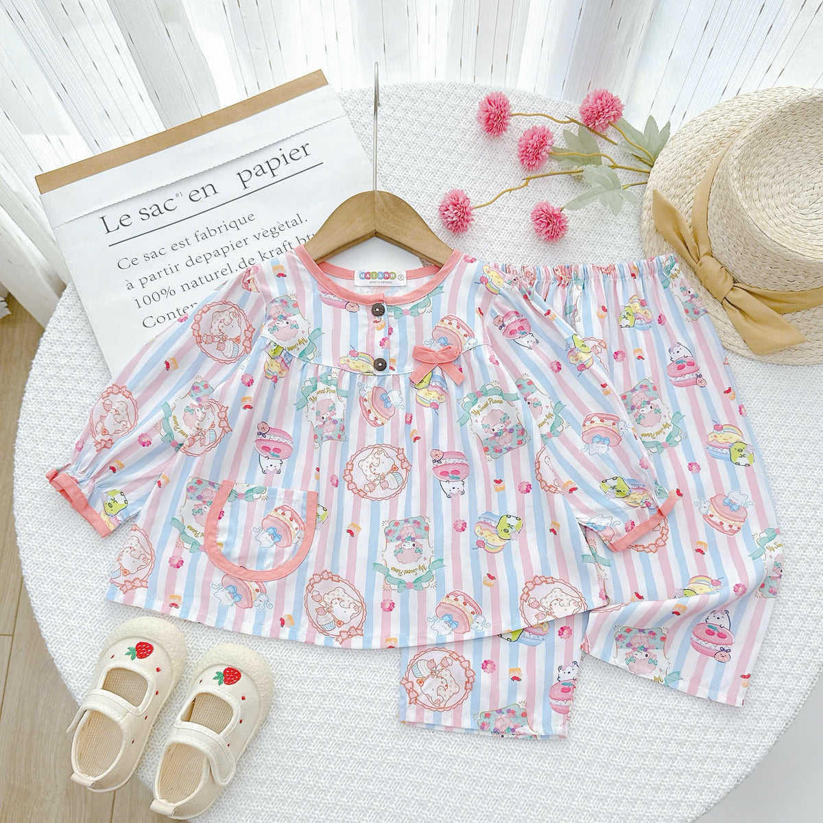 Girl long sleeve and long pant homewear set