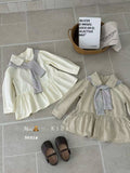 Girl Dress Mix With Striped Scarf