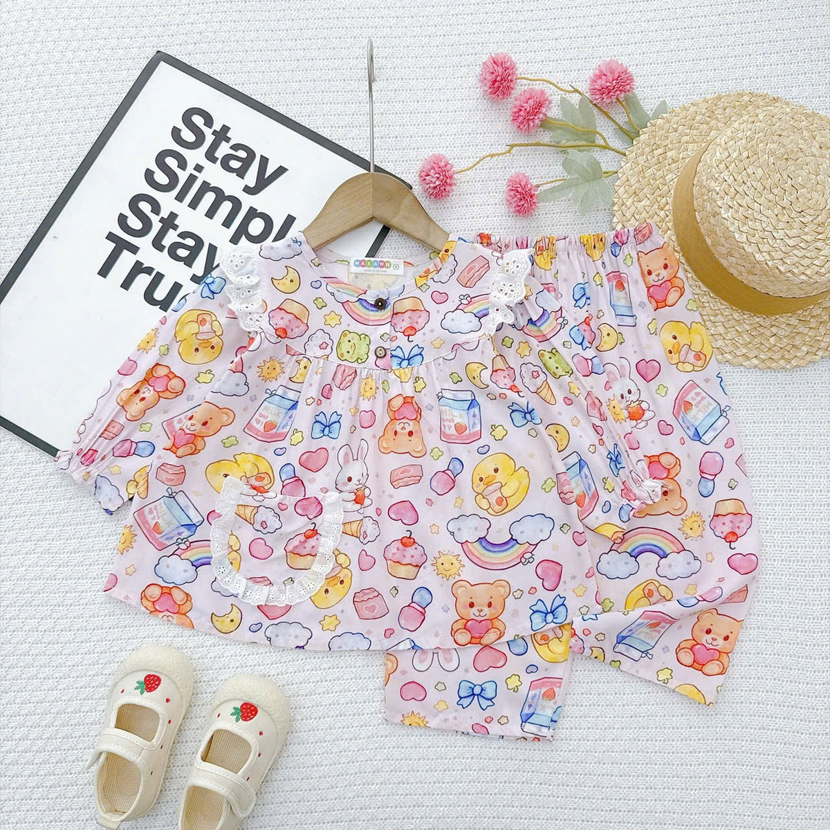 Girl long sleeve and long pant homewear set