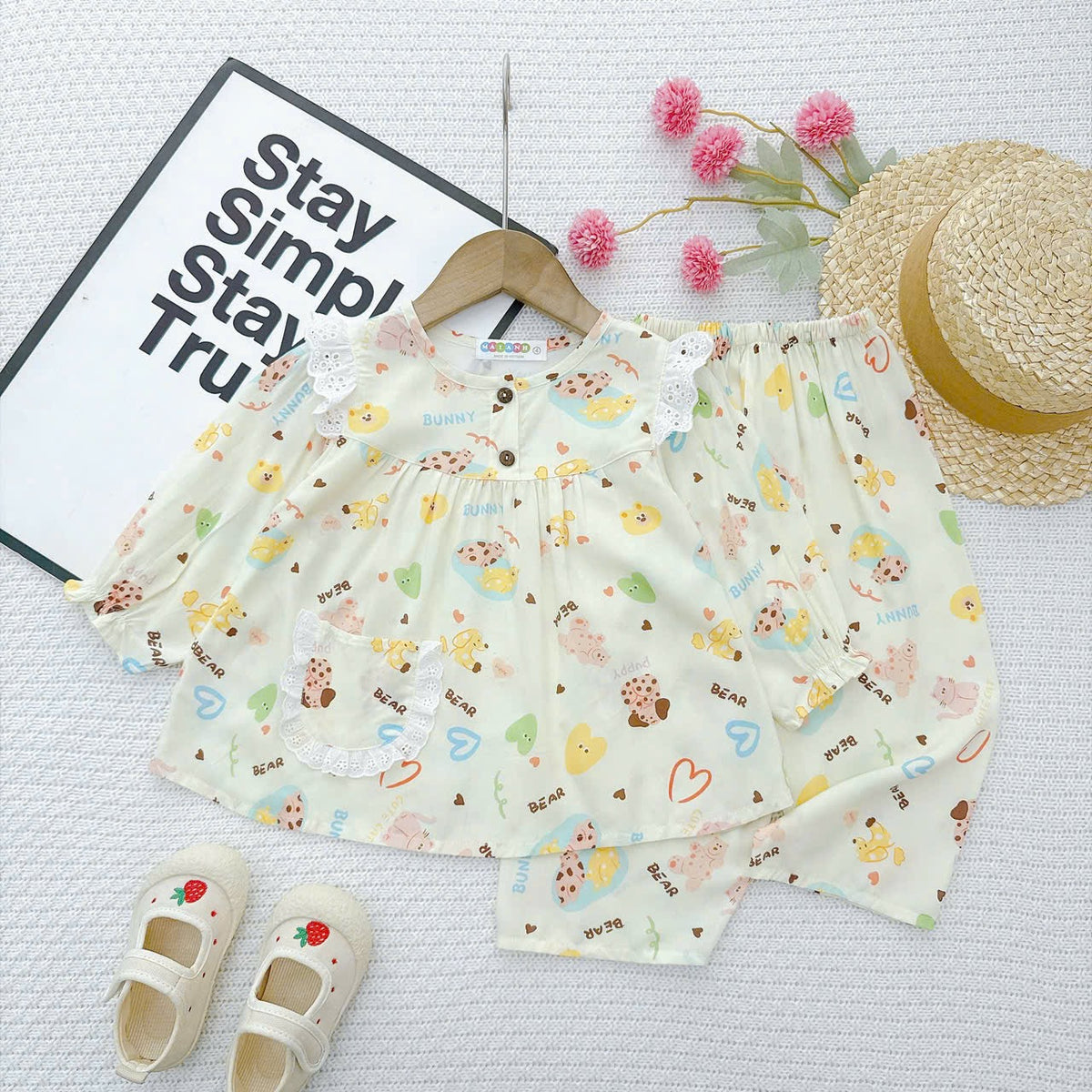 Girl long sleeve and long pant homewear set