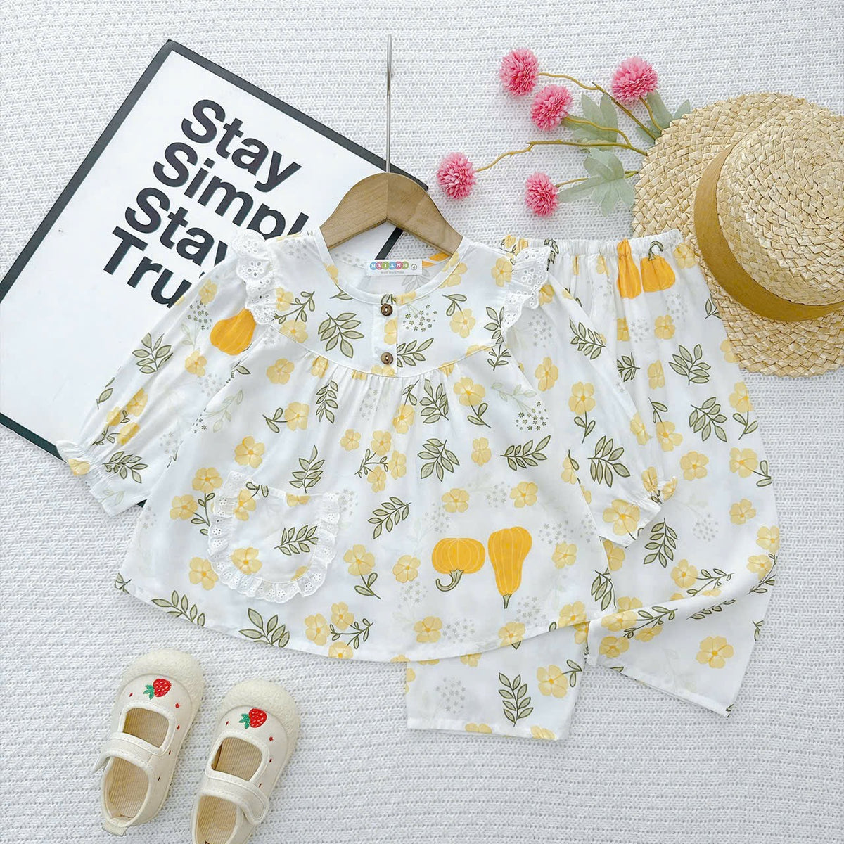 Girl long sleeve and long pant homewear set